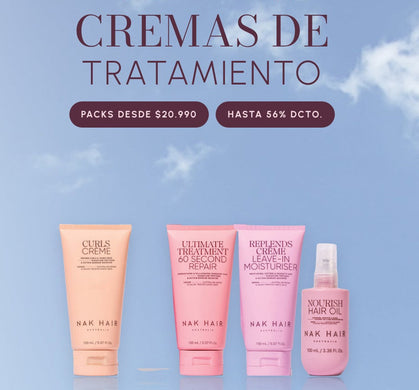 Cremas de tratamiento NAK Hair: packs desde $20.990