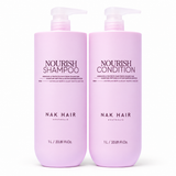 Dúo Litro Nourish NAK Signature: Shampoo Nourish y Conditioner Nourish de 1 litro con bomba