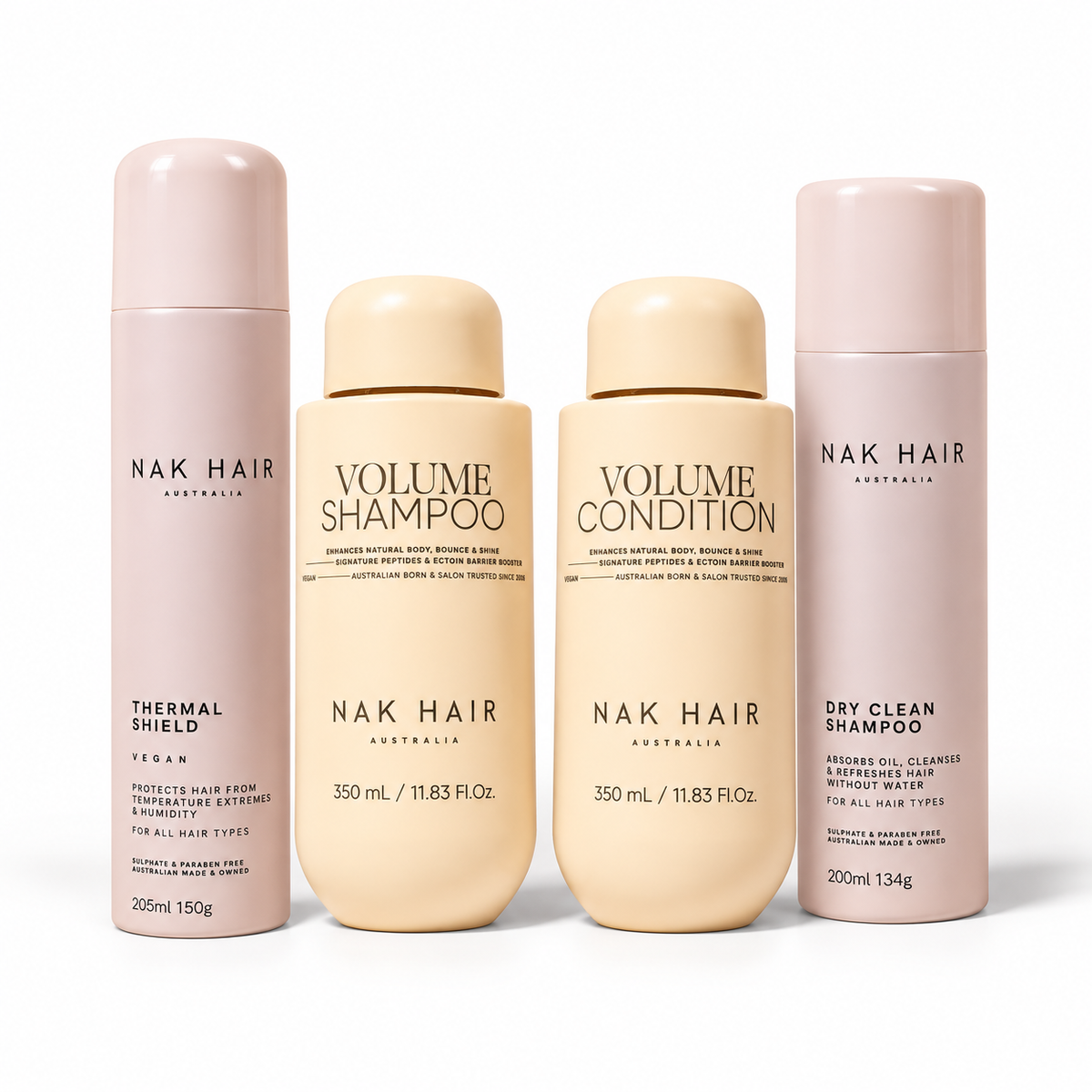 Rutina Volumen NAK Signature: Shampoo y Conditioner Volume 350 ml, Dry Shampoo y Thermal Shield