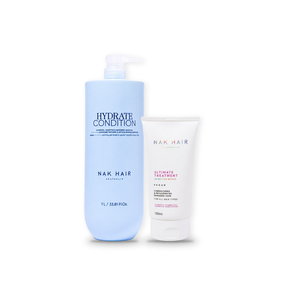 Pack Hidratación XL NAK Hair: Hydrate Condition 1 L + Ultimate Treatment 150 ml
