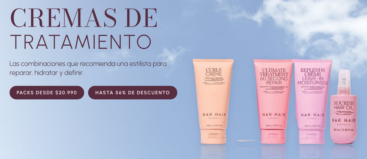 Cremas de tratamiento NAK Hair: packs desde $20.990