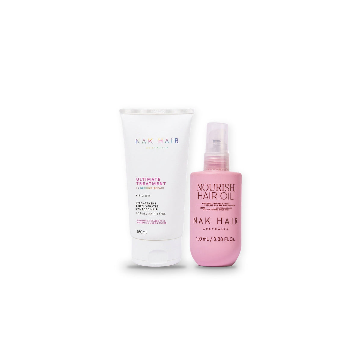 Pack Nutrición y Brillo NAK Hair: Ultimate Treatment 150 ml + Nourish Hair Oil 100 ml