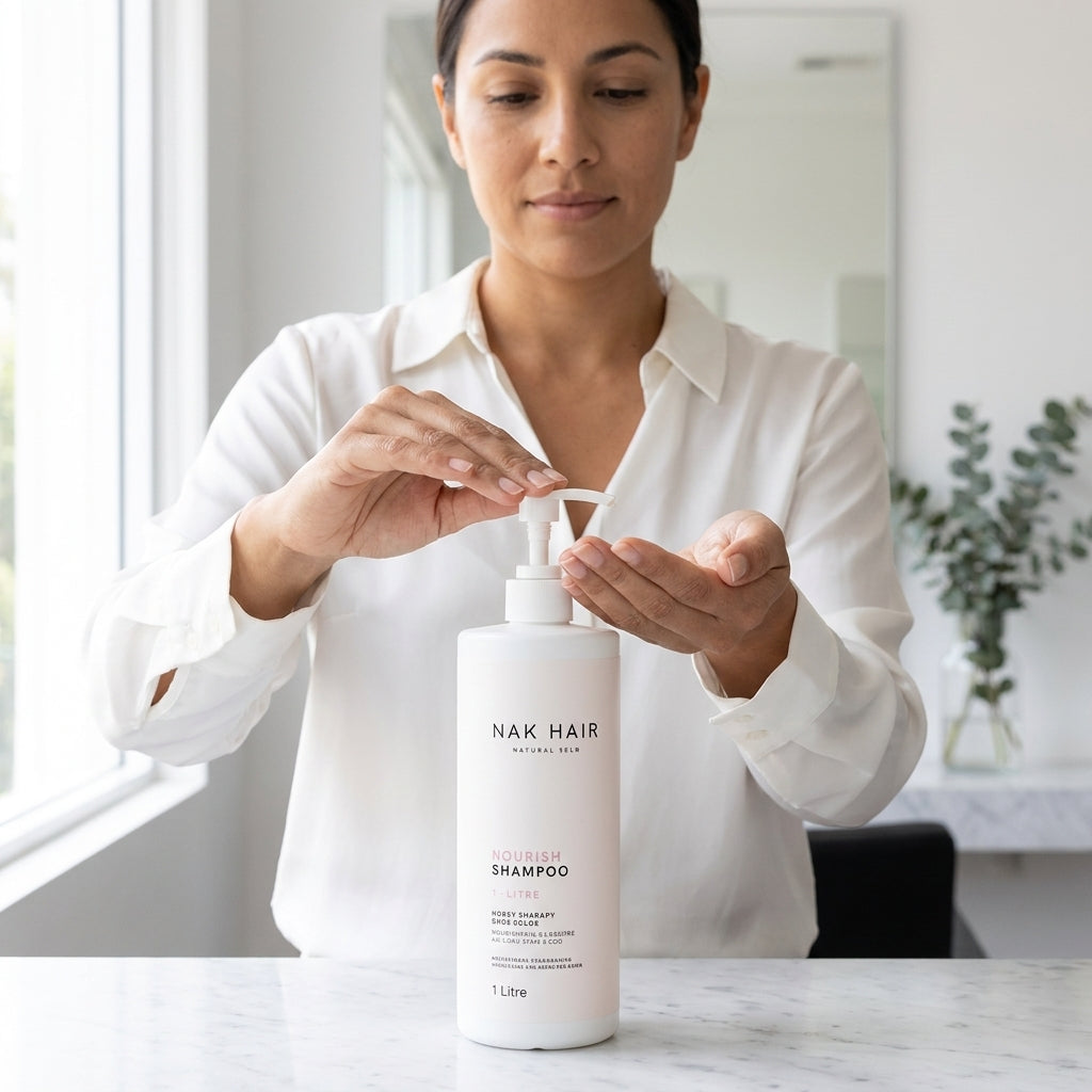 Shampoo Nourish - detalle de etiqueta