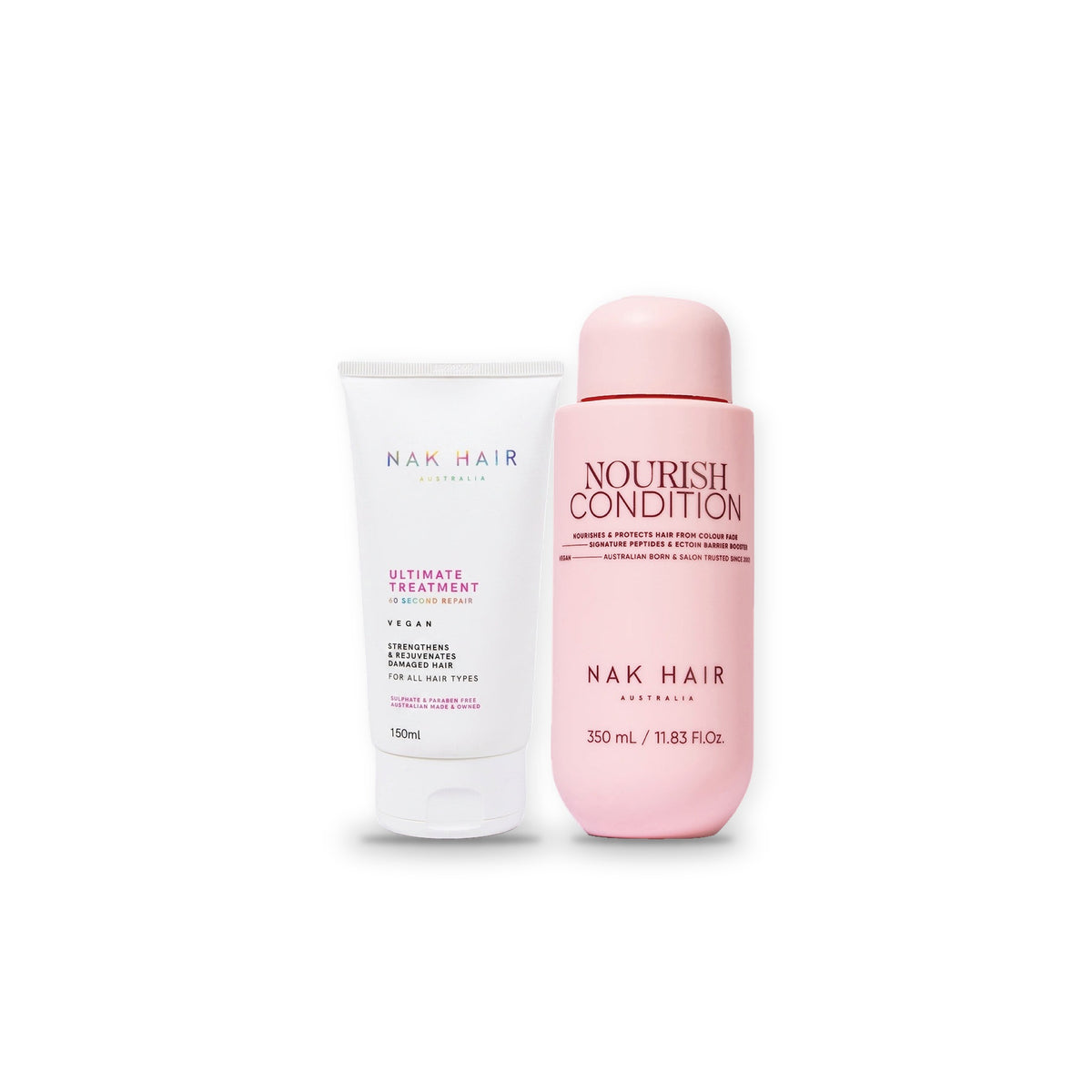 Pack Tu Primera Rutina de Tratamiento NAK Hair: Ultimate Treatment 150 ml + Nourish Condition 350 ml