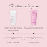 Tu rutina en 2 pasos con Ultimate Treatment 150 ml + Replends Crème Leave-In 150 ml