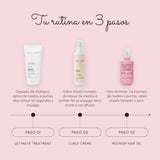 Tu rutina en 3 pasos con Ultimate Treatment 150 ml + Curls Crème 150 ml + Nourish Hair Oil 100 ml