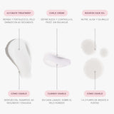 Texturas y modo de uso de Ultimate Treatment 150 ml + Curls Crème 150 ml + Nourish Hair Oil 100 ml